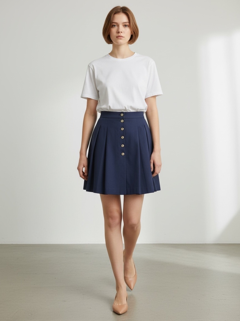 Tommy Hilfiger Navy Blue Pleated A-Line Mini Skirt Tennis Prep Kilt Size 10